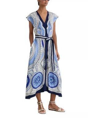 reiss roya pleated halter dress NWT Reiss Dress Roya Pleated Midi Halter Neck in Red